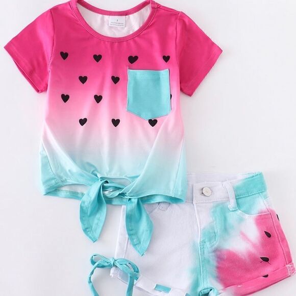 Watermelon Denim Short Set  - Picture 1 of 5